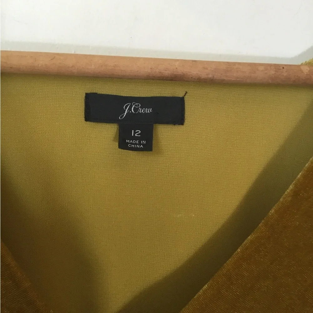 J. Crew Velvet‎ Faux Wrap Long Sleeve Top